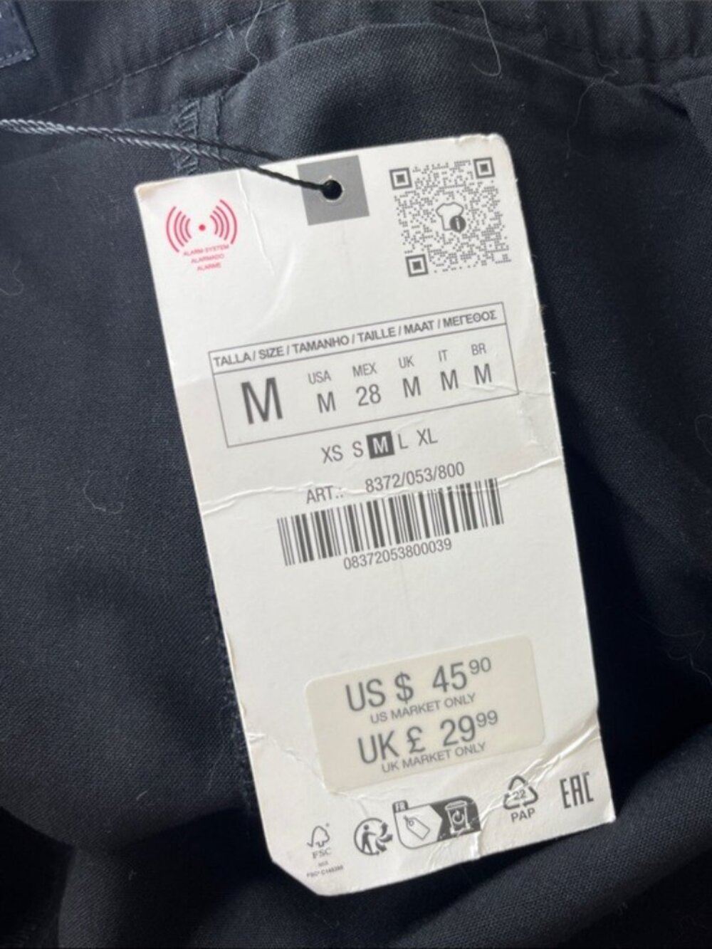 Zara Black Pleated Mini Skort Skirt - Picture 10 of 12